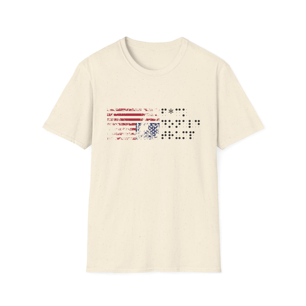 Braille Protest Flag T-Shirt – F*ck Donald Trump (Distressed Flag Edition)