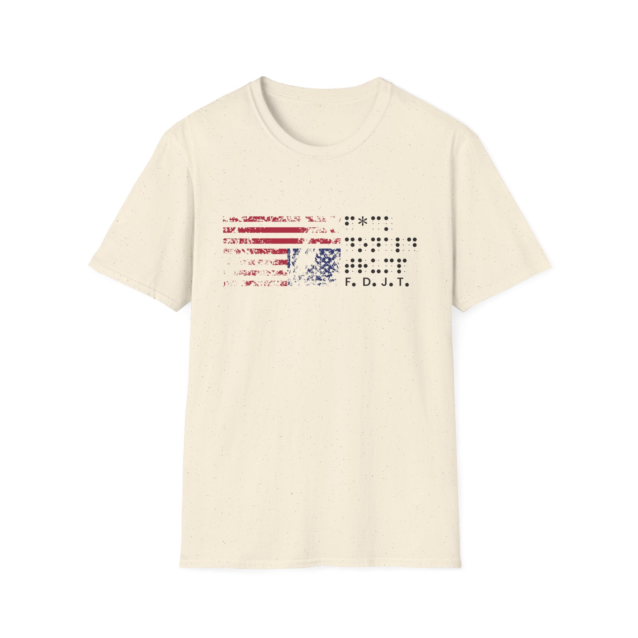 FDJT Braille Flag T-Shirt – Minimalist Anti-Trump Protest Tee