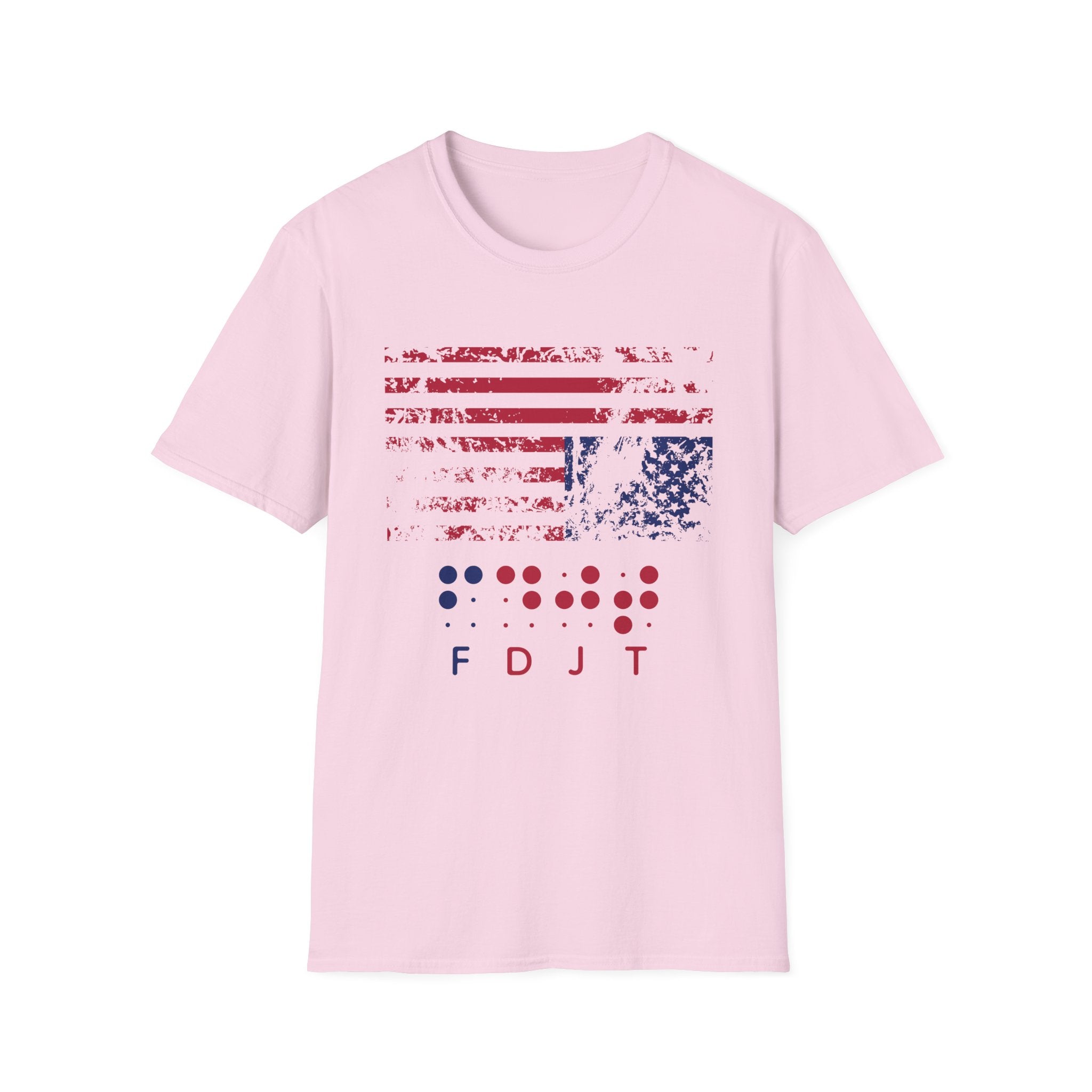 Braille FDJT T-Shirt – Red/Blue Distressed Flag Edition
