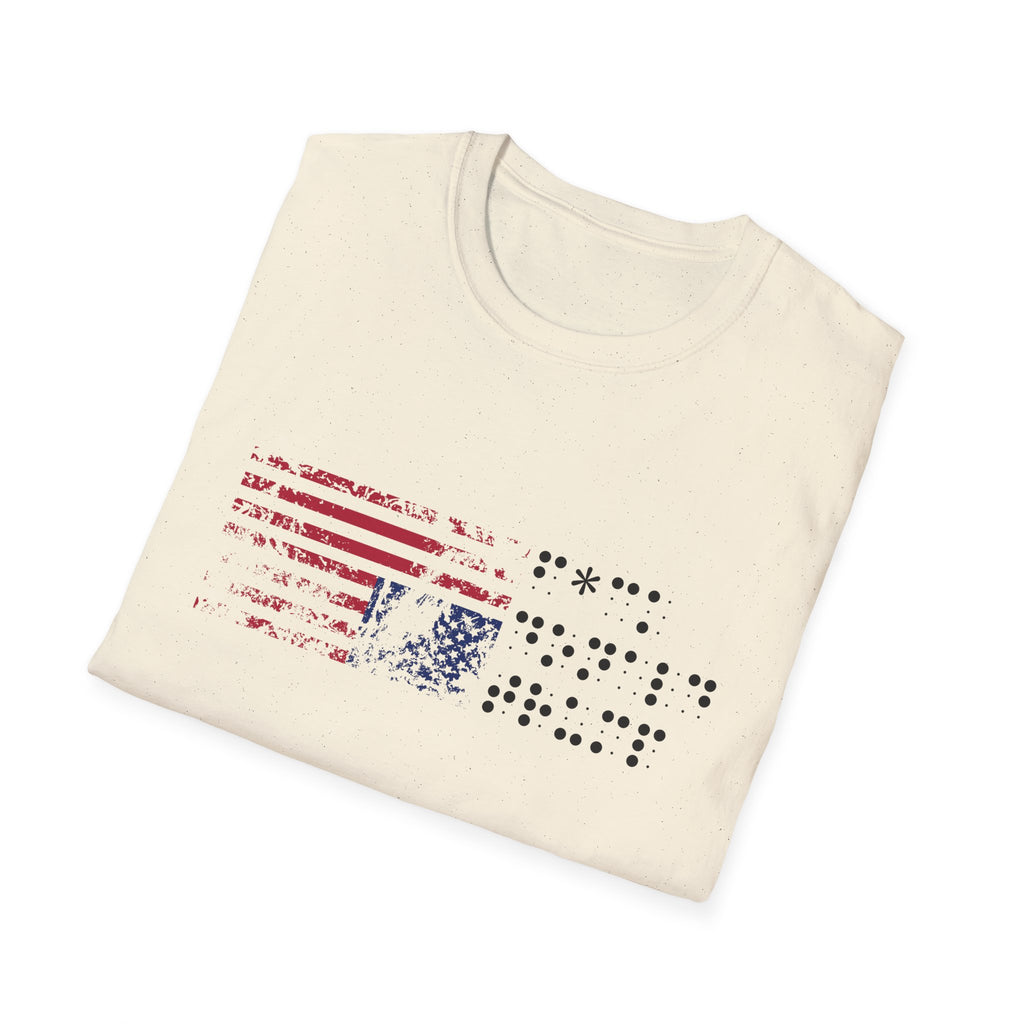 Braille Protest Flag T-Shirt – F*ck Donald Trump (Distressed Flag Edition)