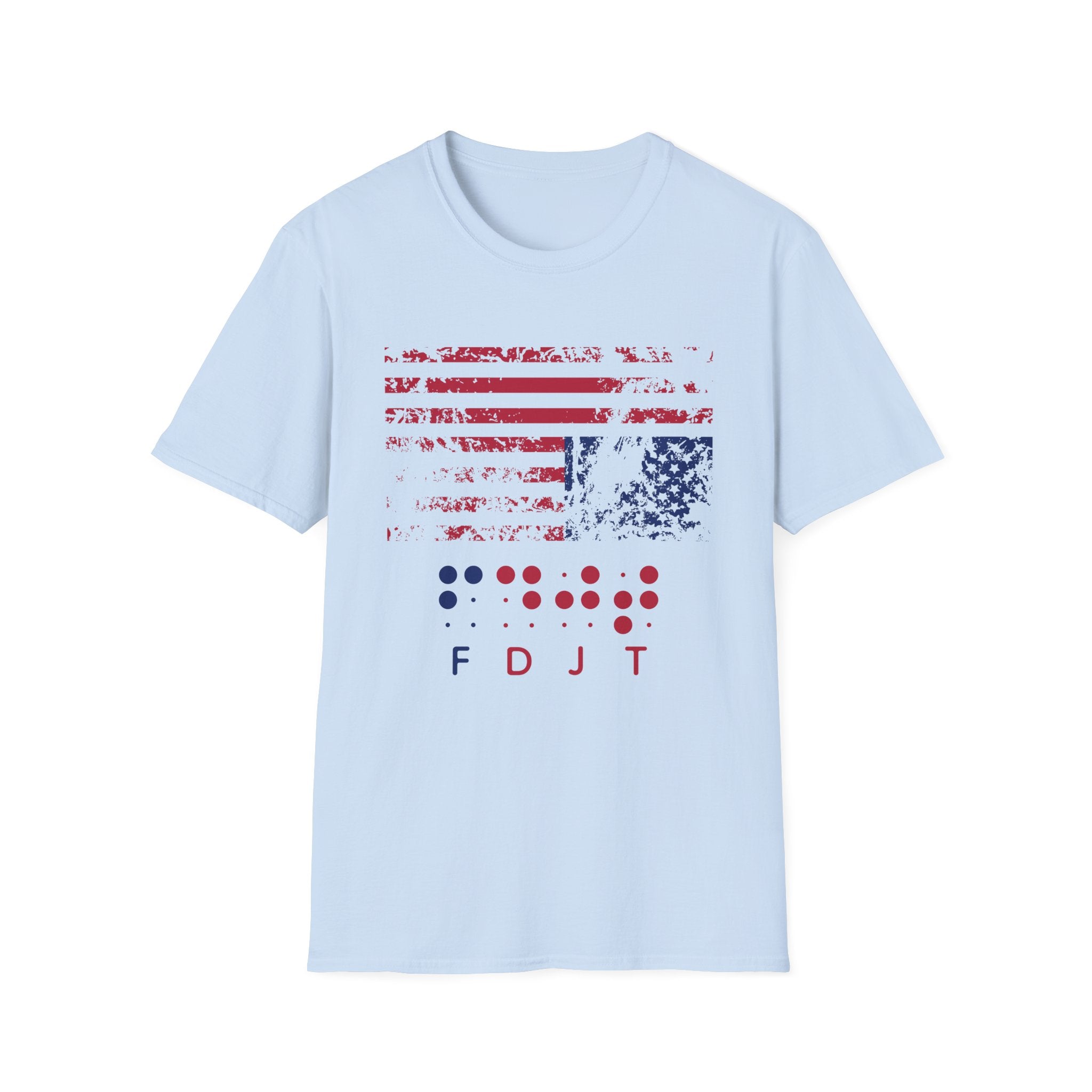 Braille FDJT T-Shirt – Red/Blue Distressed Flag Edition