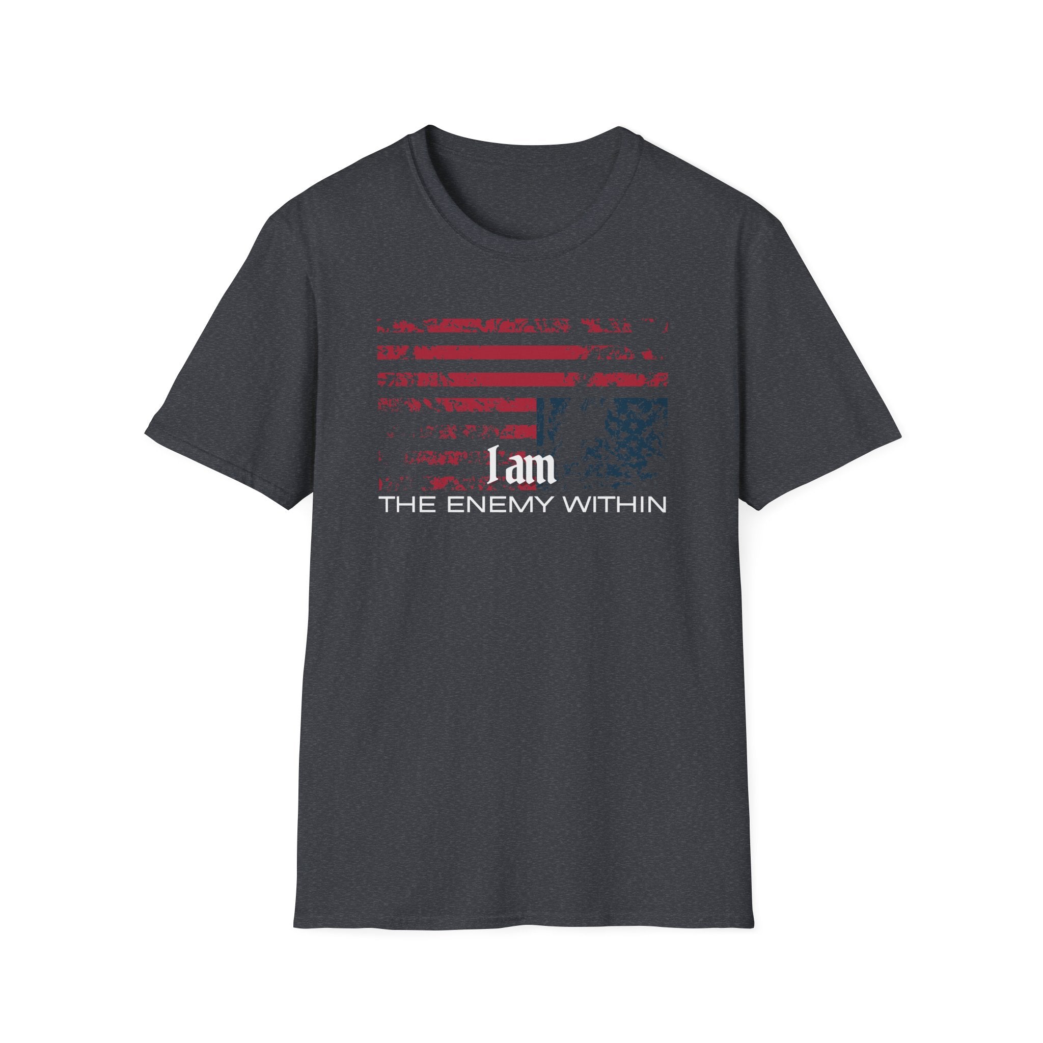 “I Am the Enemy Within” Distressed Flag T-Shirt – Anti-Authoritarian Protest Tee