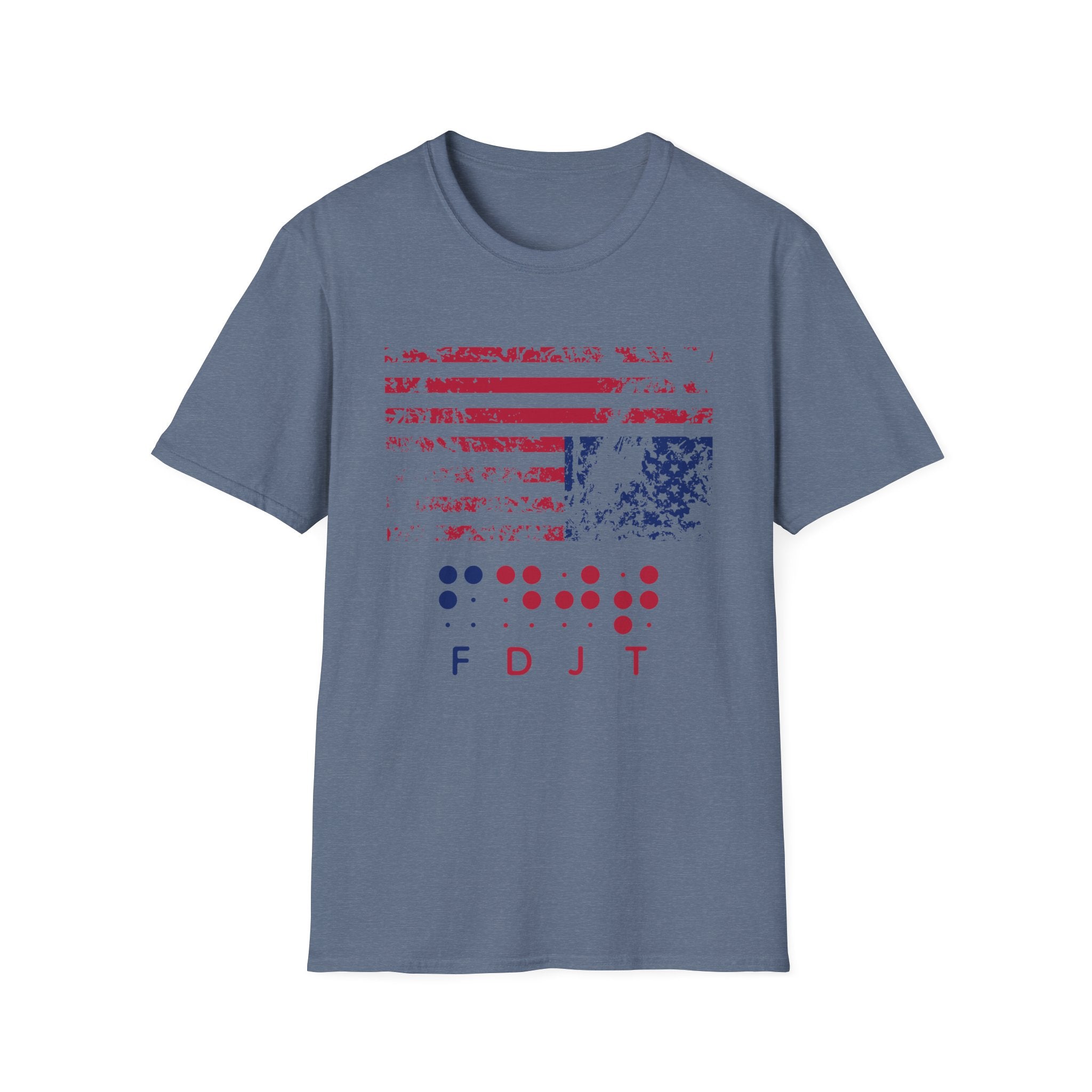 Braille FDJT T-Shirt – Red/Blue Distressed Flag Edition