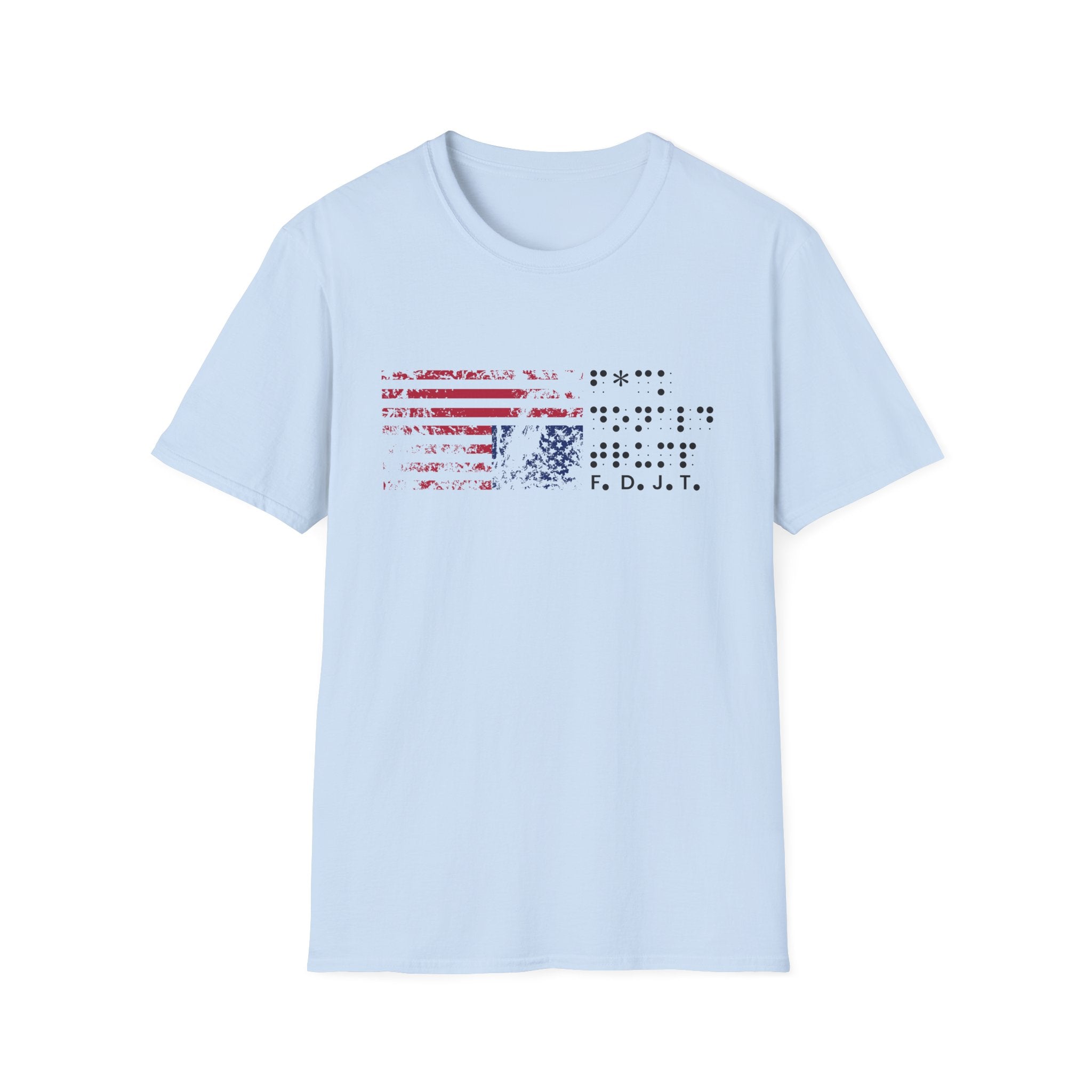FDJT Braille Flag T-Shirt – Minimalist Anti-Trump Protest Tee