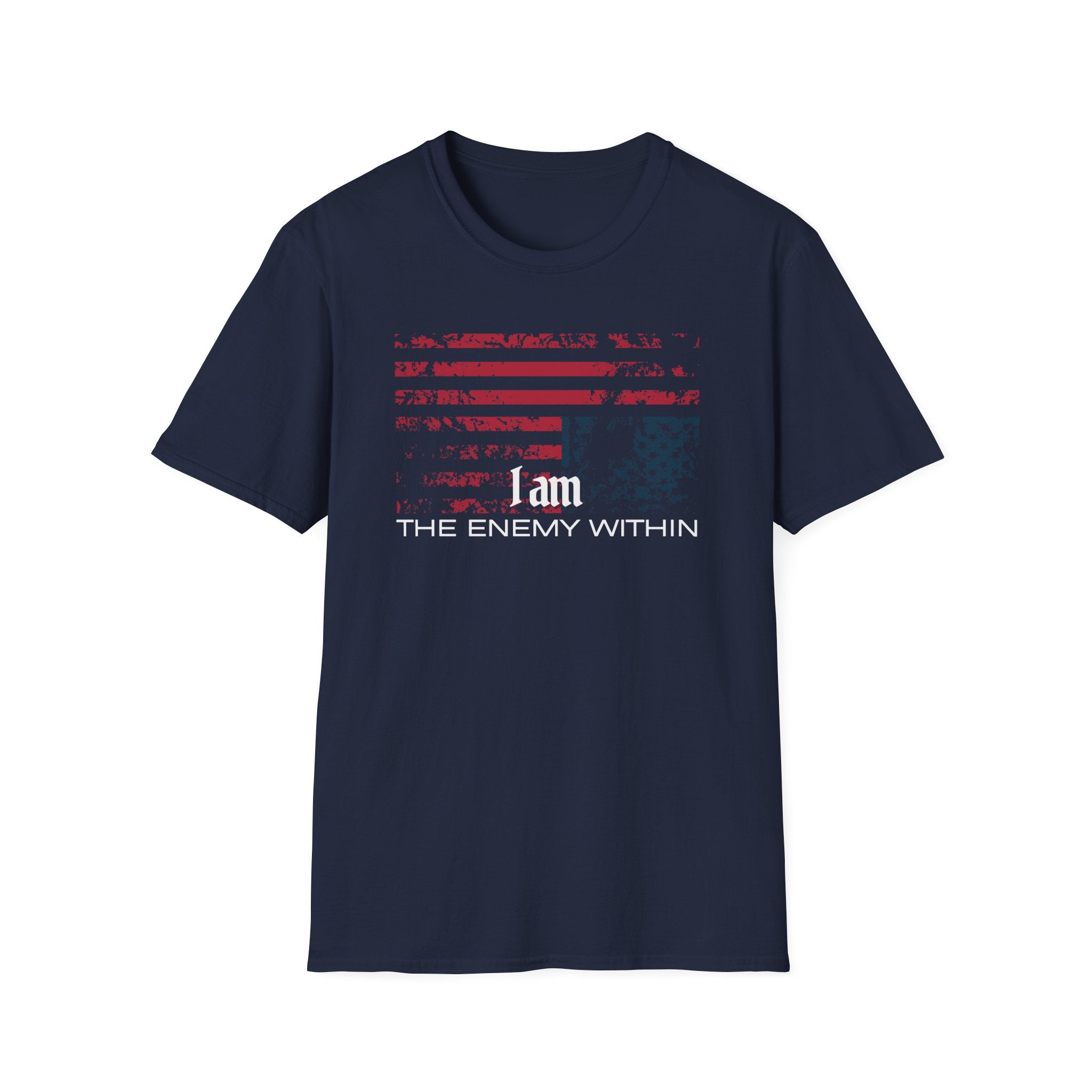 “I Am the Enemy Within” Distressed Flag T-Shirt – Anti-Authoritarian Protest Tee