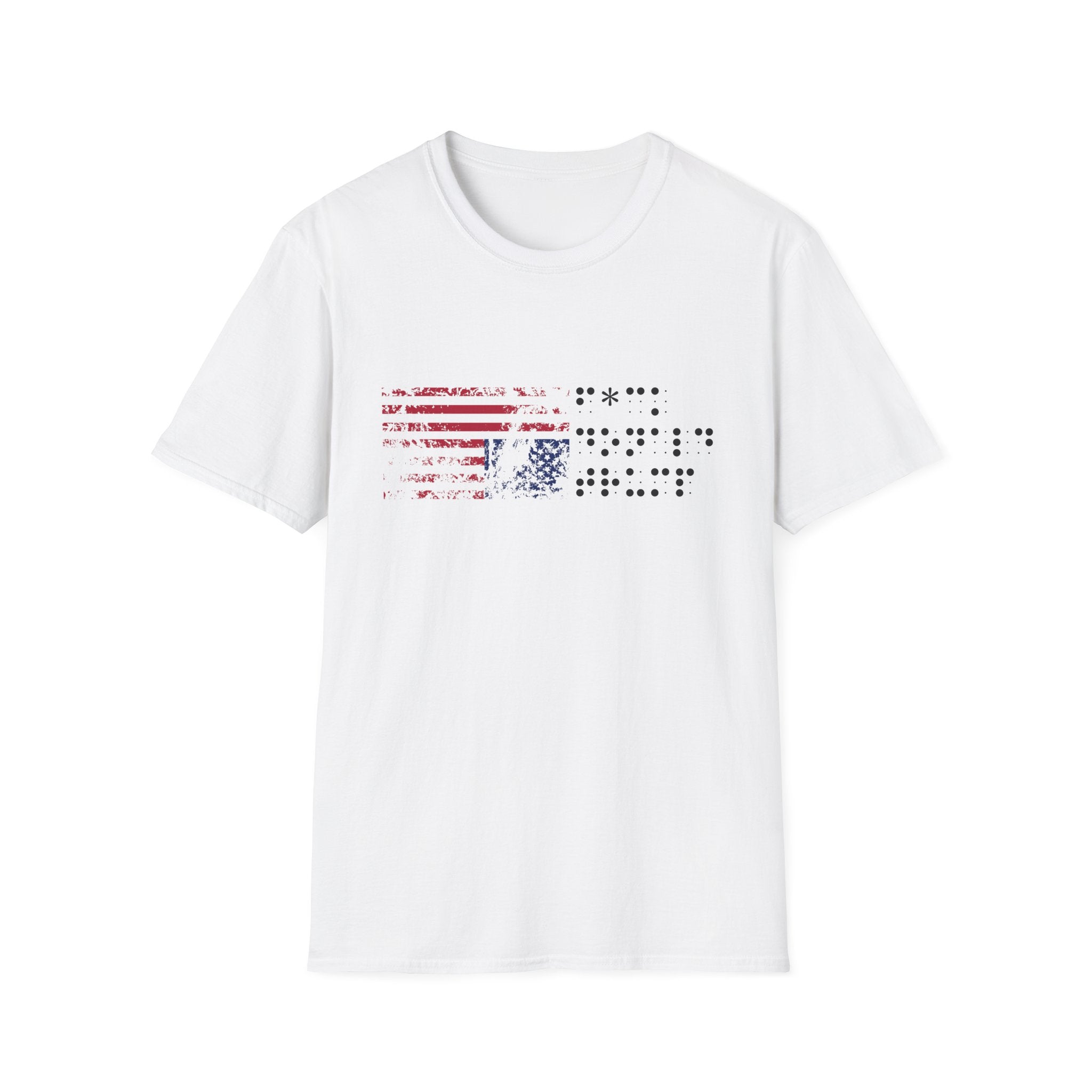 Braille Protest Flag T-Shirt – F*ck Donald Trump (Distressed Flag Edition)