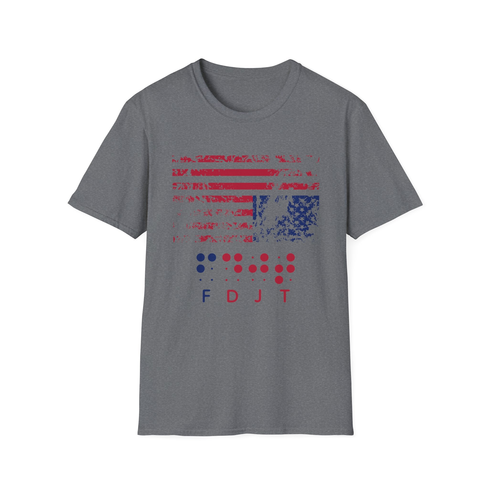 Braille FDJT T-Shirt – Red/Blue Distressed Flag Edition