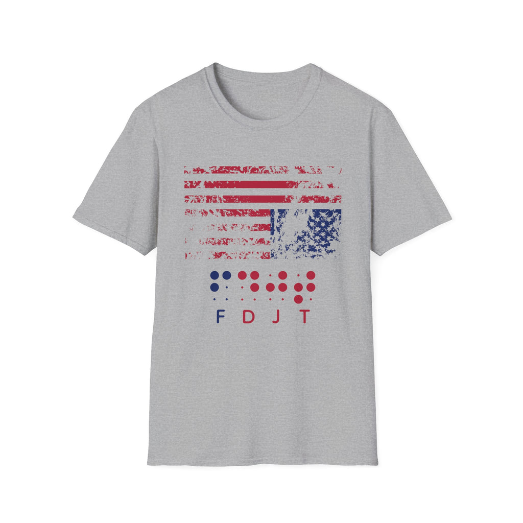 Braille FDJT T-Shirt – Red/Blue Distressed Flag Edition