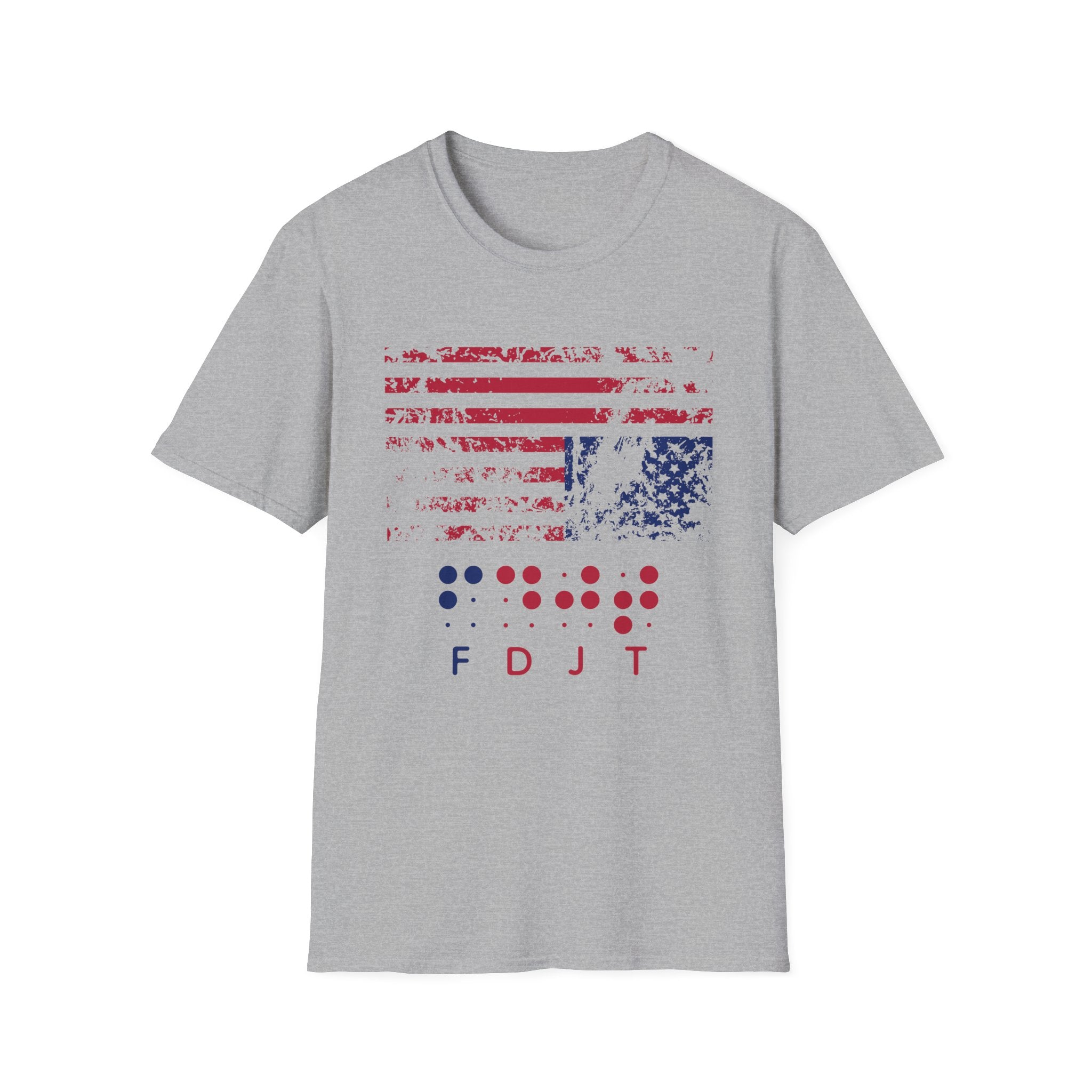 Braille FDJT T-Shirt – Red/Blue Distressed Flag Edition