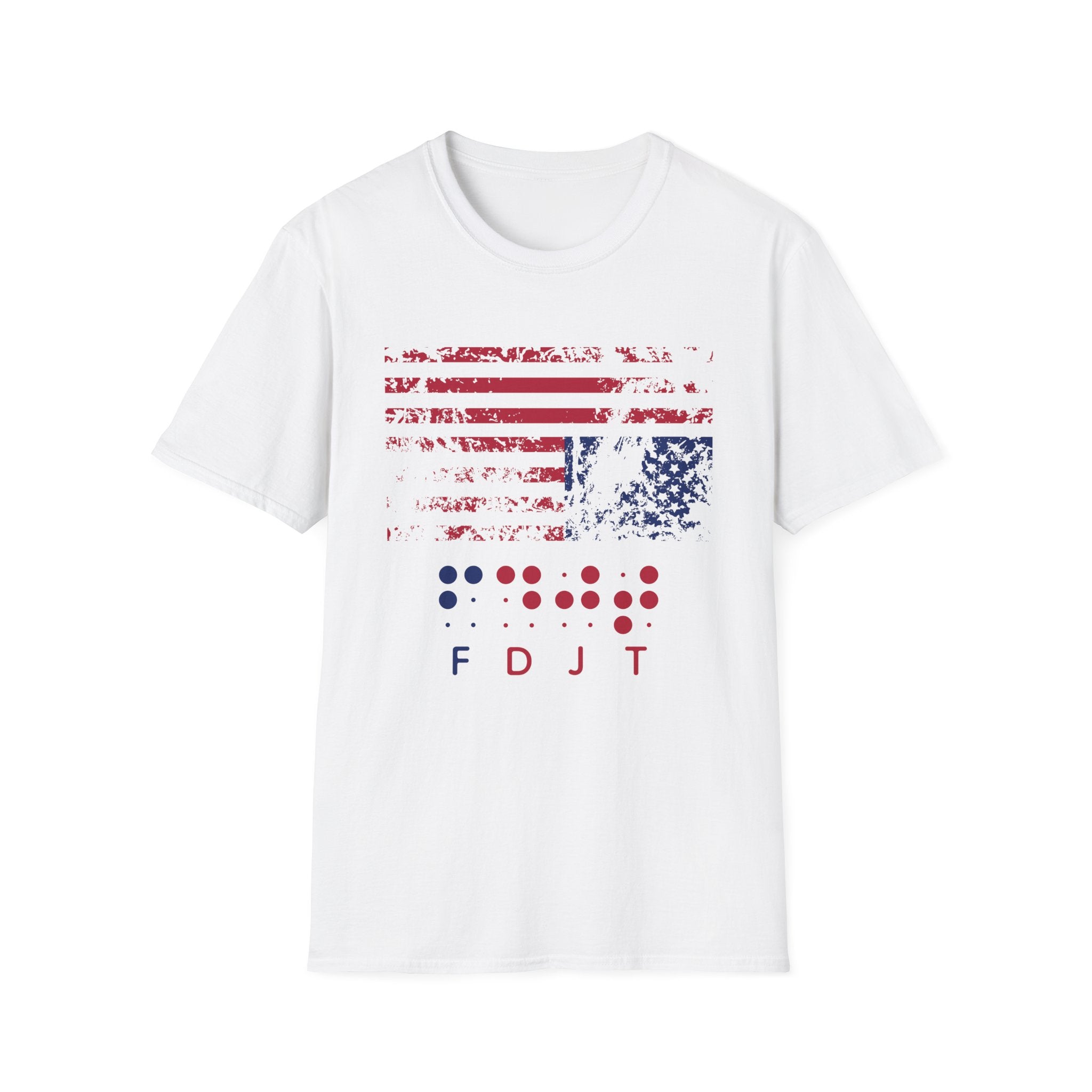 Braille FDJT T-Shirt – Red/Blue Distressed Flag Edition