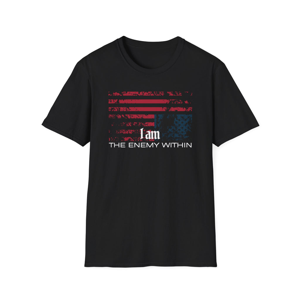 “I Am the Enemy Within” Distressed Flag T-Shirt – Anti-Authoritarian Protest Tee
