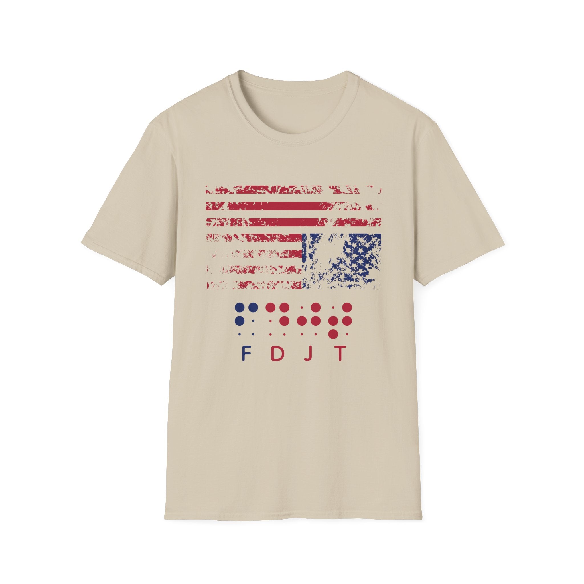 Braille FDJT T-Shirt – Red/Blue Distressed Flag Edition