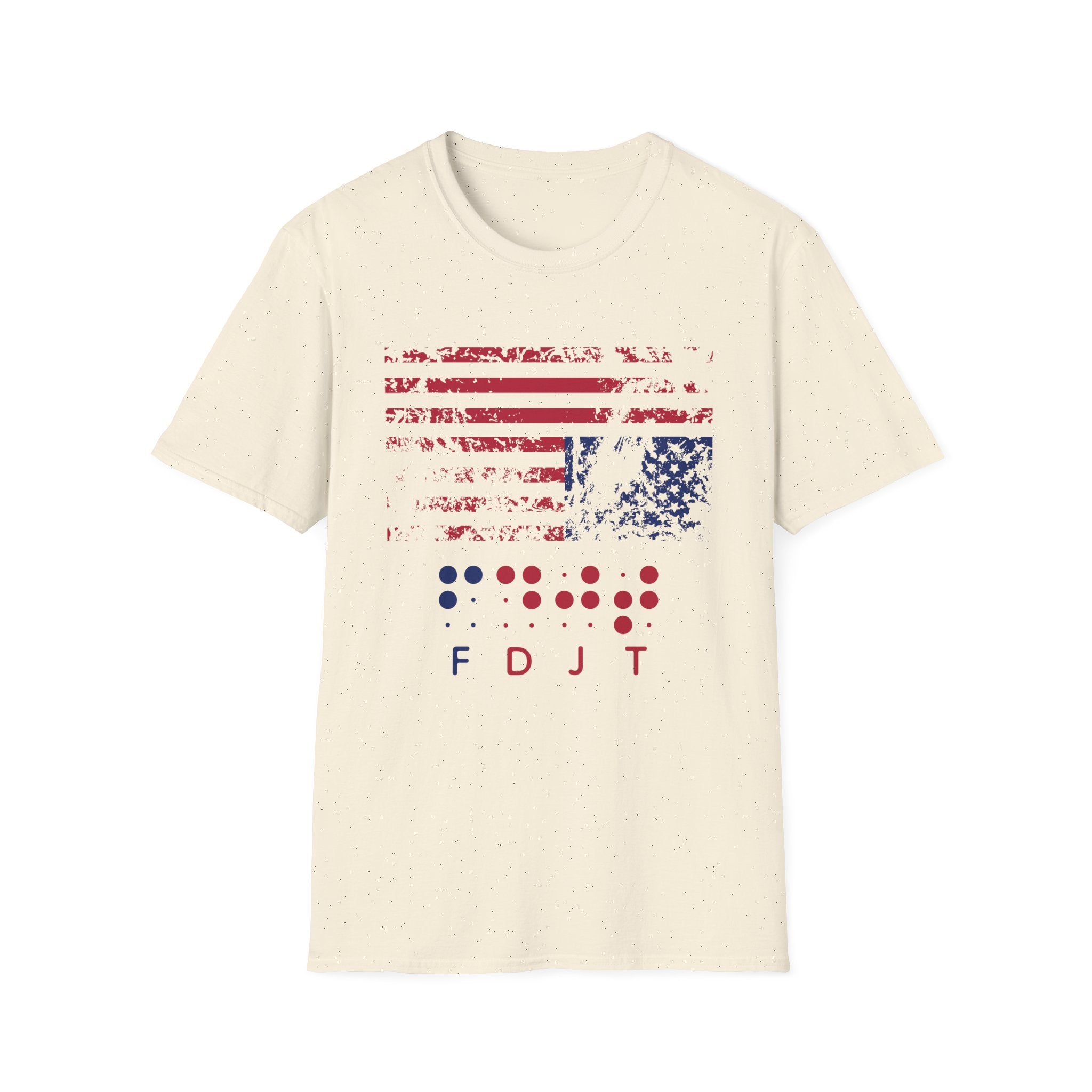 Braille FDJT T-Shirt – Red/Blue Distressed Flag Edition